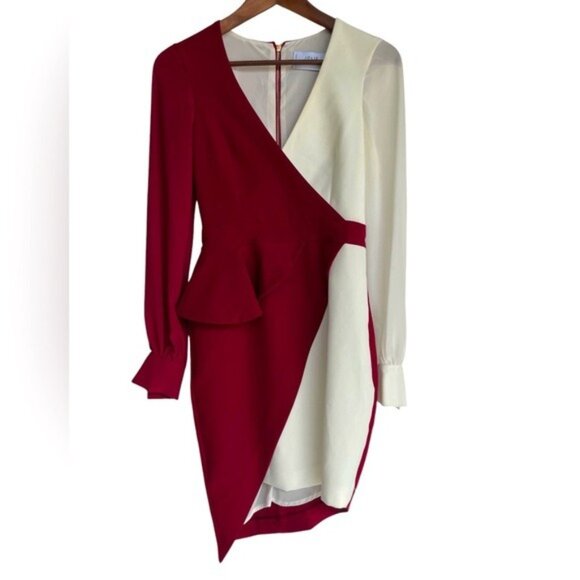 Jolie By Edward Spiers Dresses & Skirts - Jolie By Edward Spiers Womens Asymmetrical Colorblock Dress Red/White Size 40 Po